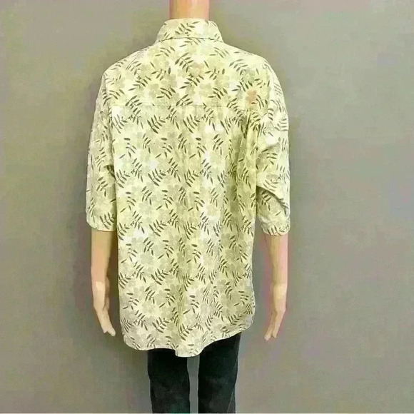 Vintage Oversized floral pastel green  short sleeves button down shirt blouse - Picture 5 of 12